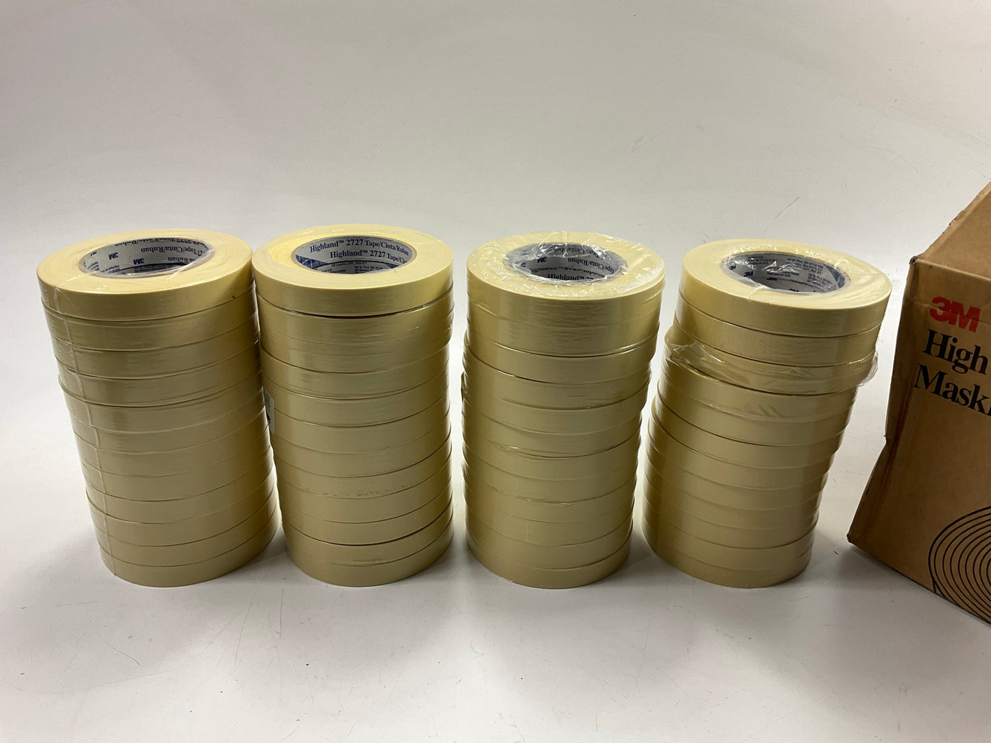 (48) Rolls - 3M 06541 Highland 2727 Masking Tape 3/4 Inch X 60 Yard, Beige