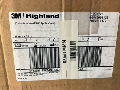 (48) Rolls - 3M 06541 Highland 2727 Masking Tape 3/4 Inch X 60 Yard, Beige