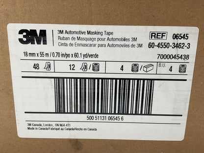 (48) Rolls - 3M 06545 Automotive Masking Tape 3/4'' X 60 Yard Each Roll