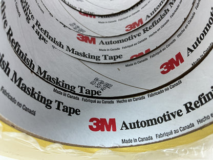 3M 06653 Automotive Refinish Masking Tape, 1'' X 60 Yard, 36 Rolls Total
