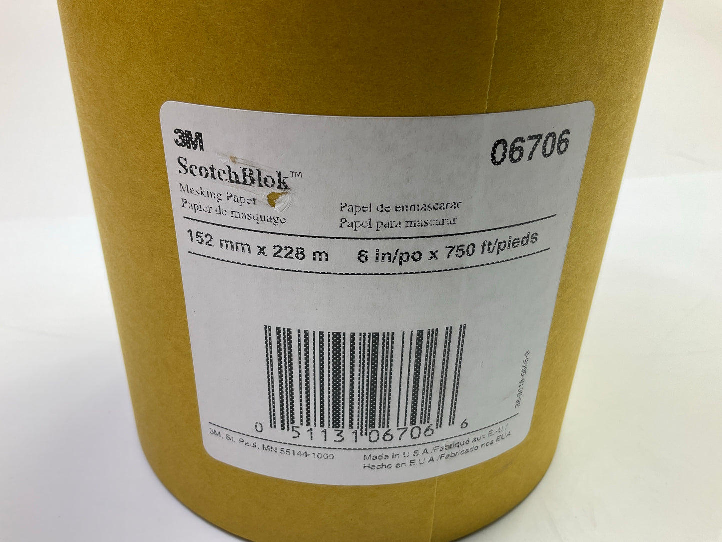 3M 06706 Masking Paper Scotchblok 6''W X 750 Feet Roll Brown, Box Of 6