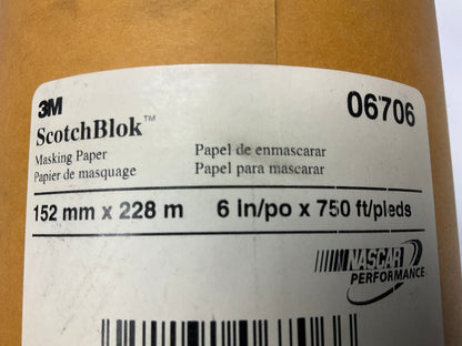 3M 06706 Scotchblok Masking Paper, Gold, Polycoated,  6'' X 750 Feet, 1 Roll