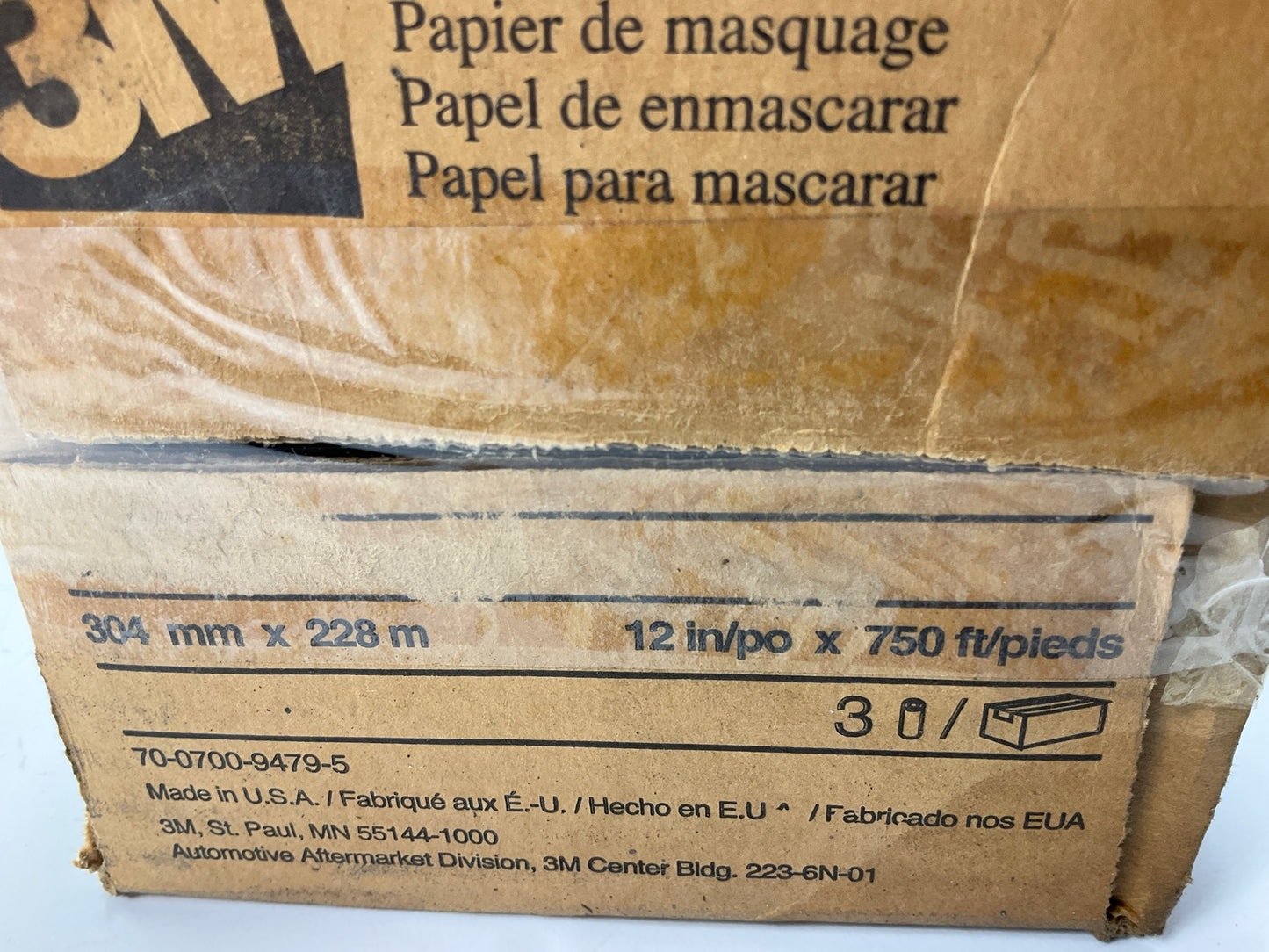 3M 06712 Scotchblok Gold Paint Masking Paper, 2 Rolls Of 12'' X 750 Feet Each