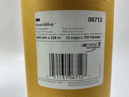 IMPERFECT 3M 06712 Scotchblok Gold Paint Masking Paper, 2 Rolls Of 12''x750' Each