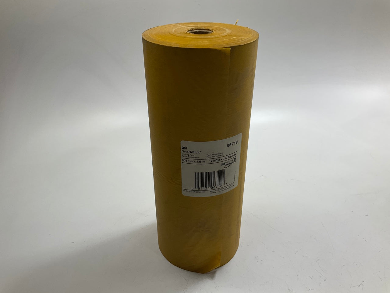 3M 06712 12'' X 750' Masking Paper Roll,  Gold Color, Polycoated Backing