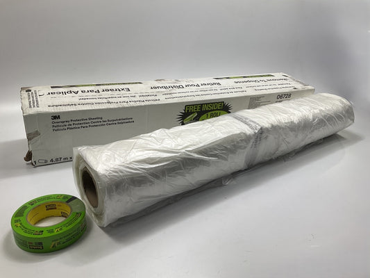 3M 06728 Overspray Plastic Masking Protective Sheeting 16 Feet X 350 Ft - 1 Roll