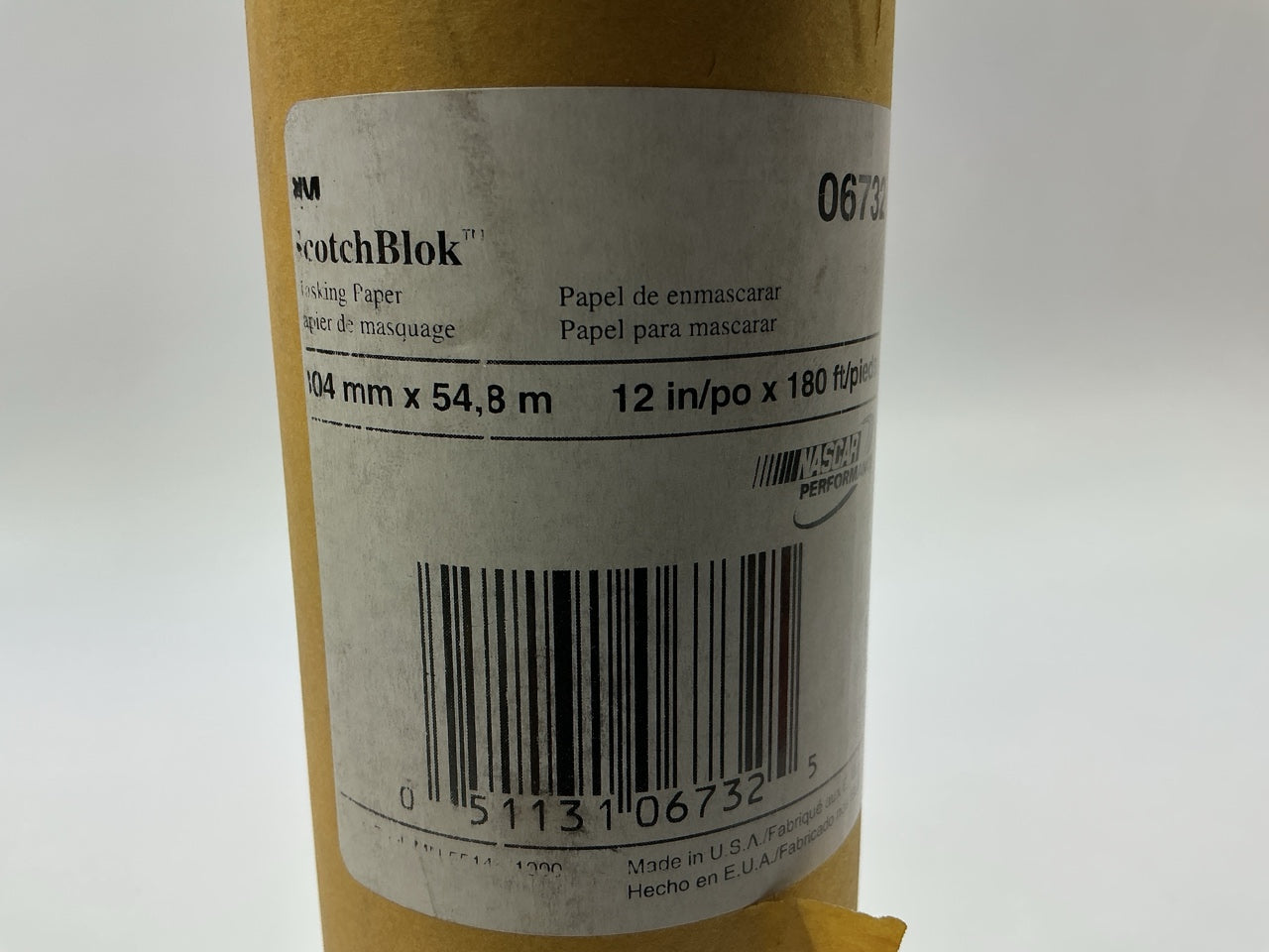 3M 06732 Scotchblok Masking Paper, 12 In X 180 Feet, 1 Roll