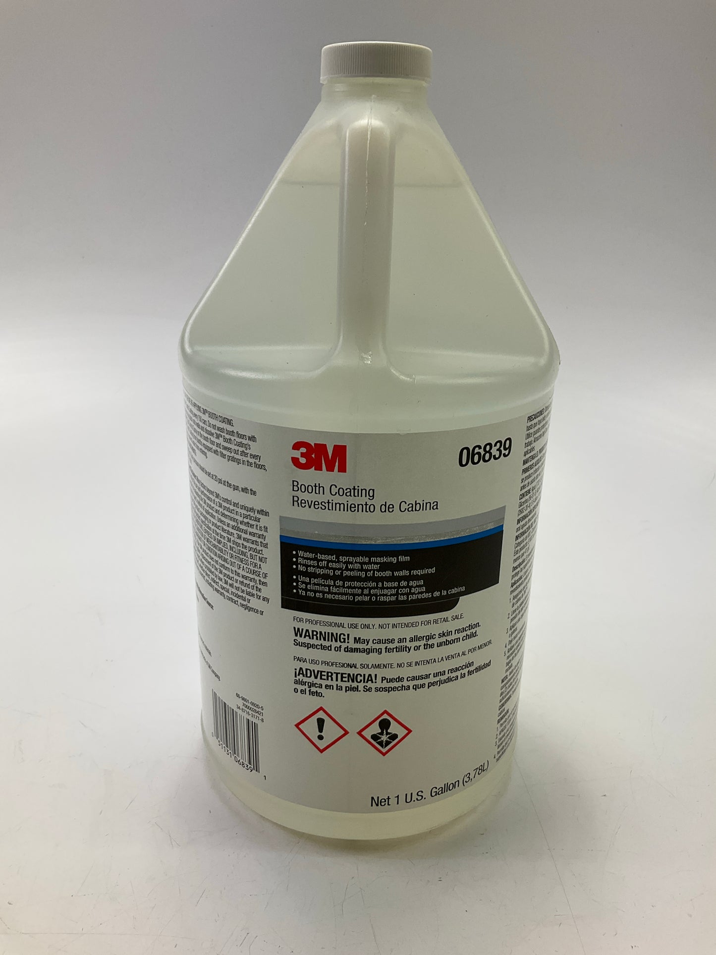 3M 06839 Paint Booth Coating For Paint Overspray Protection, Clear, 1 Gallon