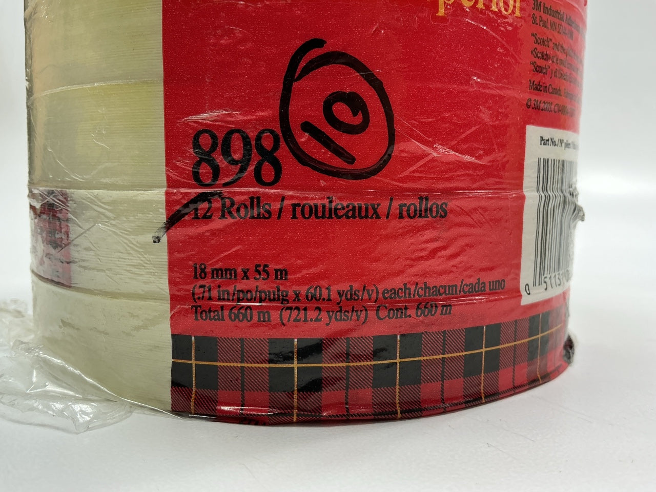 3M 06897 Scotch 180' X 0.7'' Clear Filament Strapping Fiber Tape -  7 Rolls