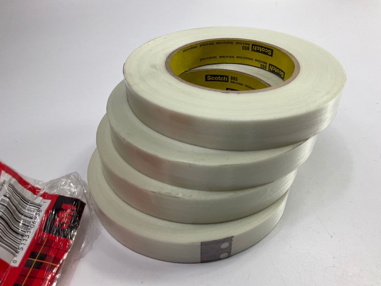(4) Rolls - 3M 06938 Filament Tape 18mm X 55m High Performance (.71'' X 60 Yds)