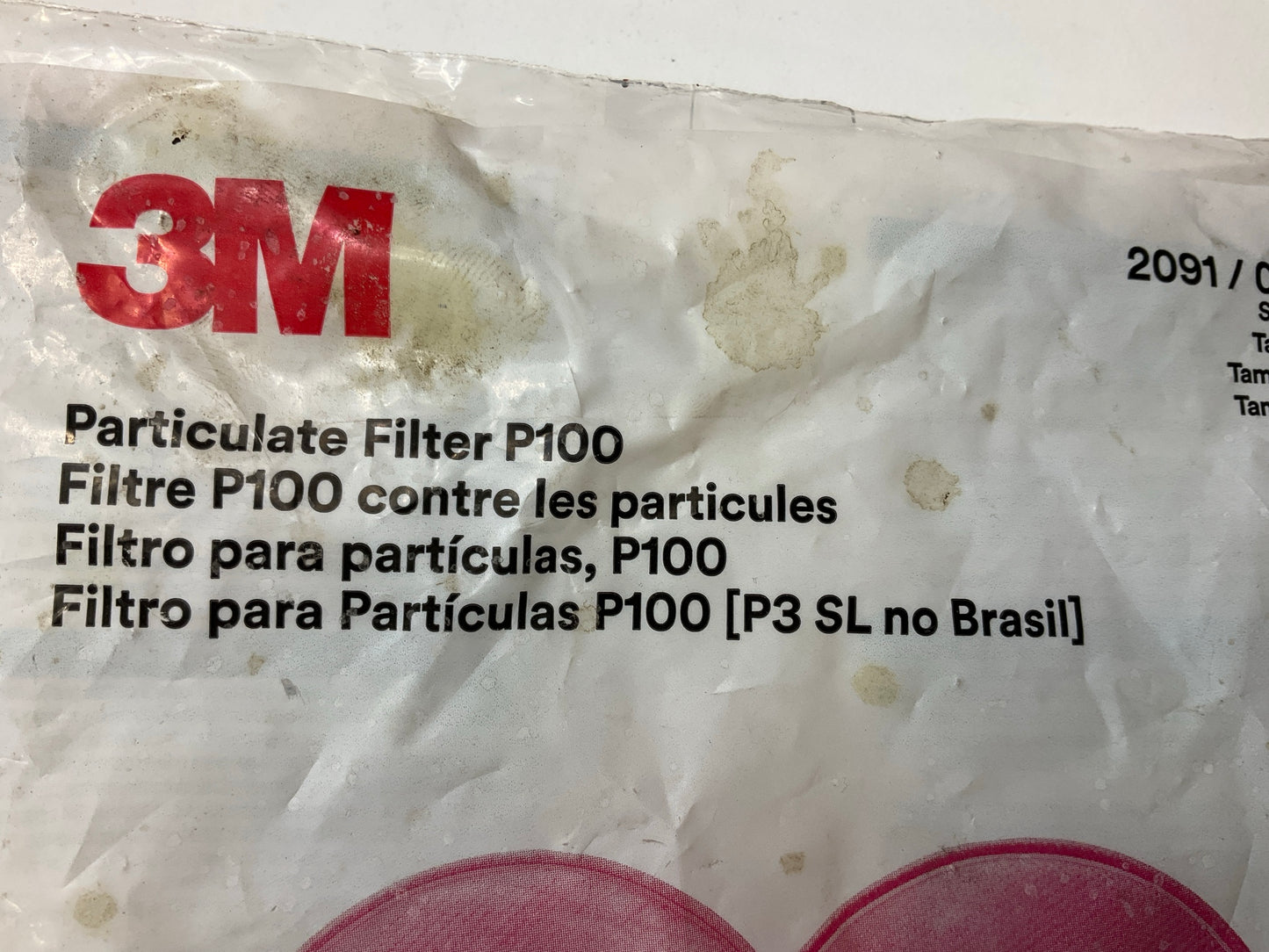 3M 2091 P100 Replacement Particulate Filters Respirator Protection EXP 02/2027