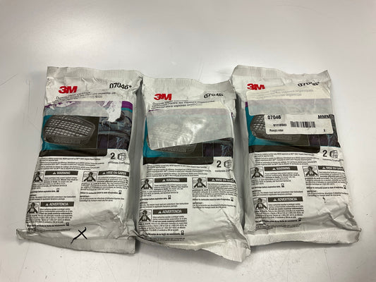 EXPIRED LOT - 3M 07046 Organic Vapor Filter Cartridges, 3 Packs Of 2 Each