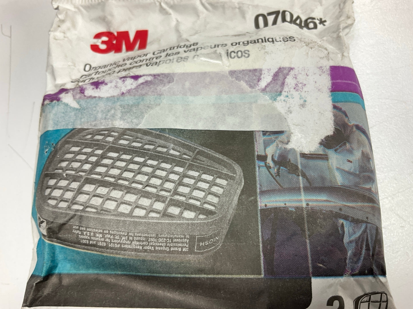 EXPIRED LOT - 3M 07046 Organic Vapor Filter Cartridges, 3 Packs Of 2 Each