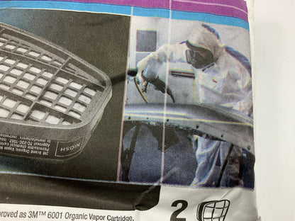 3M 07046 Organic Vapor Cartridge 6001 - 2 Pack (as Shown) Exp, 04/2029