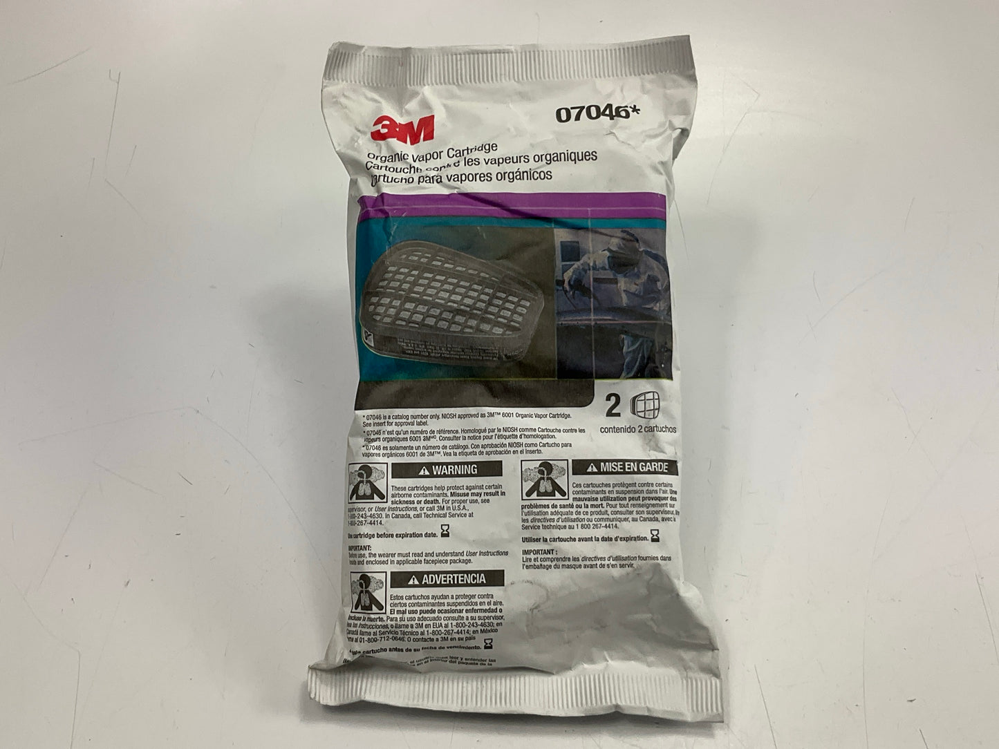 3M 07046 Organic Vapor Cartridge 6001 - 2 Pack (as Shown) Exp. 05/2027
