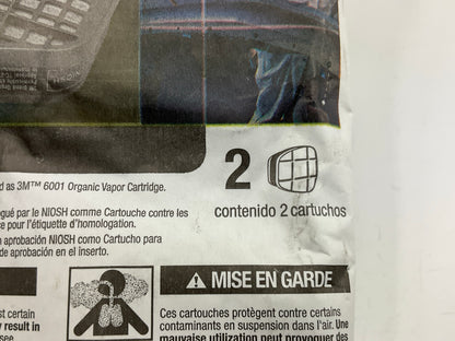 3M 07046 Organic Vapor Cartridge 6001 - 2 Pack (as Shown) Exp. 05/2027