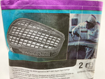 3M 07046 Organic Vapor Cartridge 6001 - 2 Pack (as Shown) Exp. 06/2028