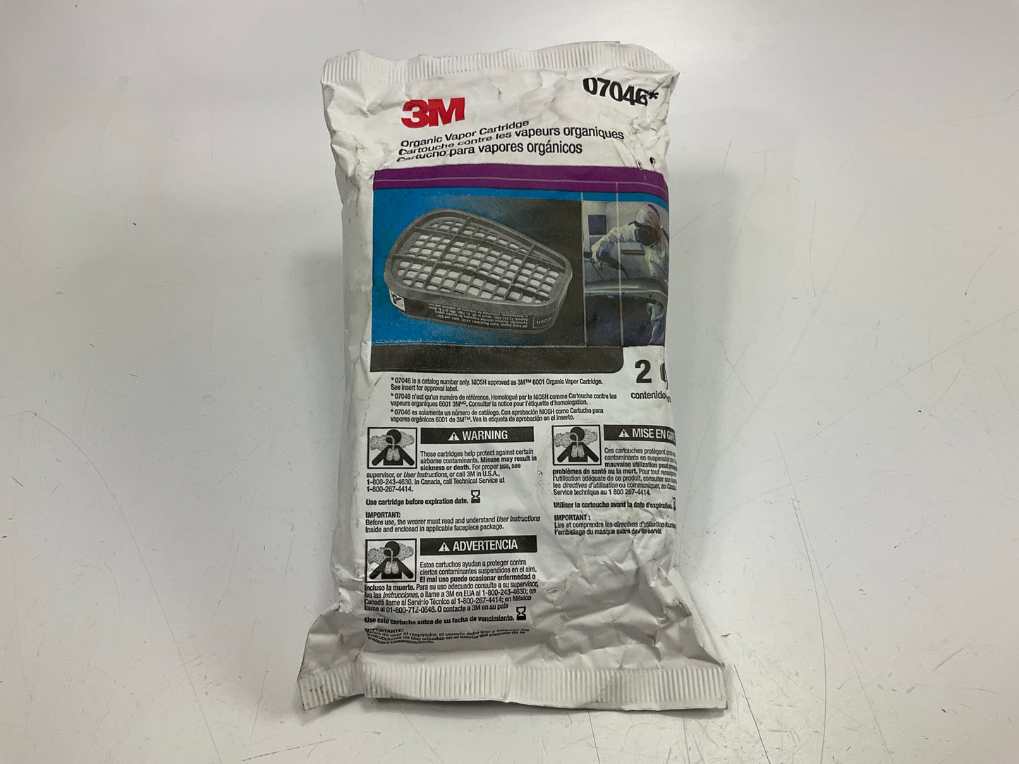 3M 07046 Organic Vapor Cartridge 6001 - 2 Pack (as Shown) Exp. 08/2029