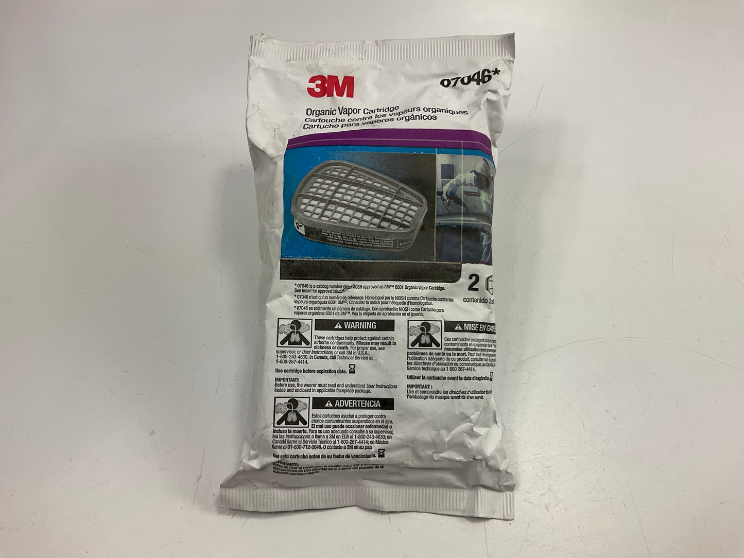 3M 07046 Organic Vapor Cartridge 6001 - 2 Pack (as Shown) Exp. 08-2029