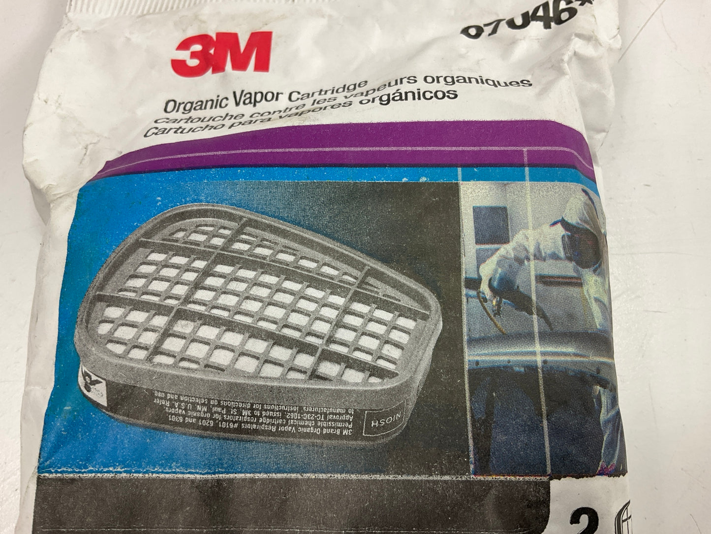 3M 07046 Organic Vapor Cartridge 6001 - 2 Pack (as Shown) Exp. 08-2029