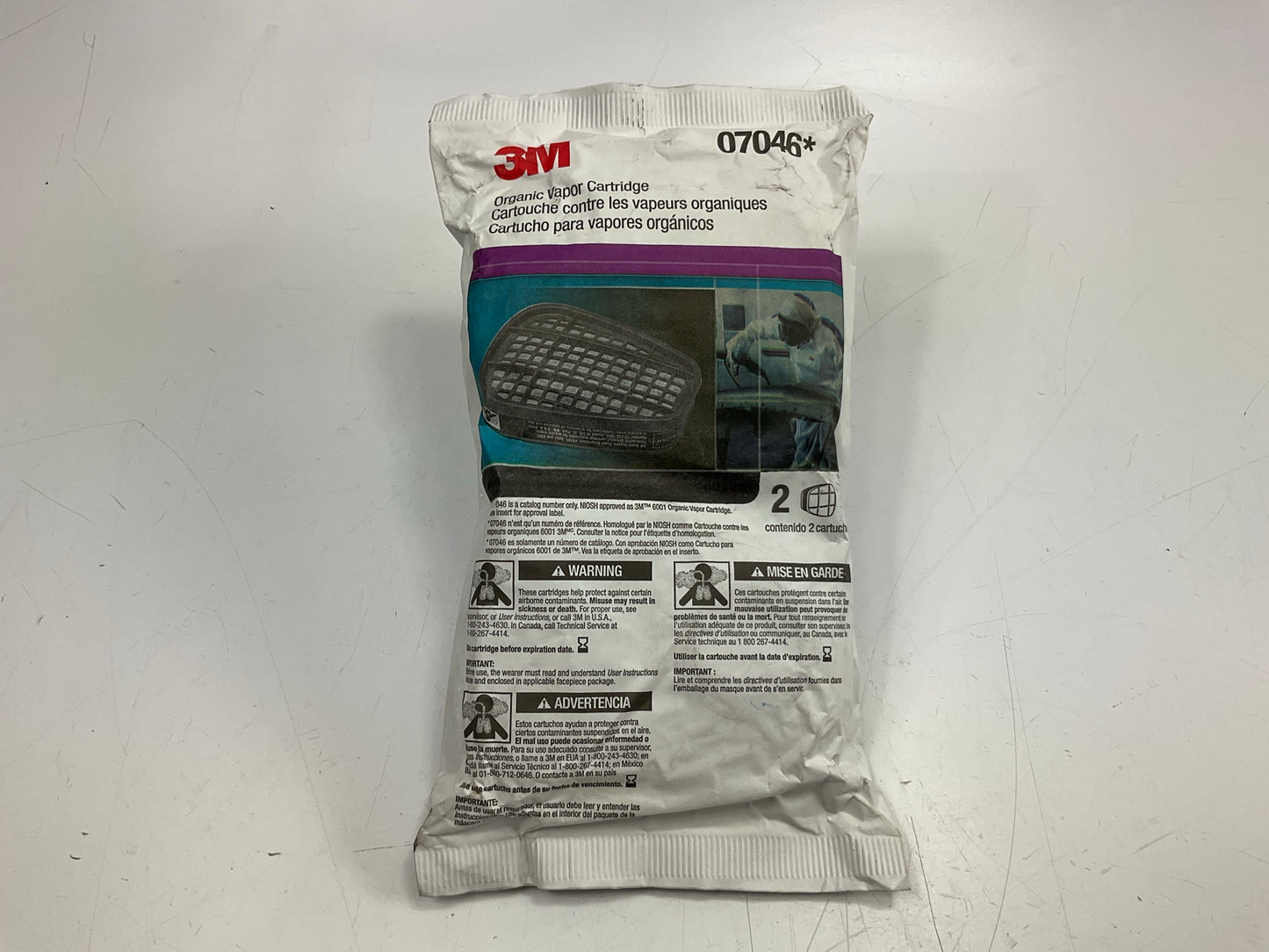 3M 07046 Organic Vapor Cartridge 6001 - 2 Pack (as Shown) Exp. 09/2026