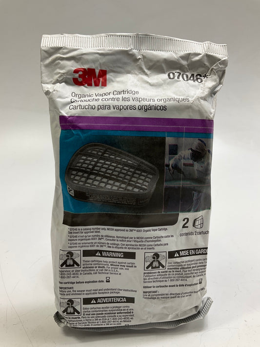 3M 07046 Organic Vapor Cartridge 6001 - 2 Pack (as Shown) Exp. 11/2025
