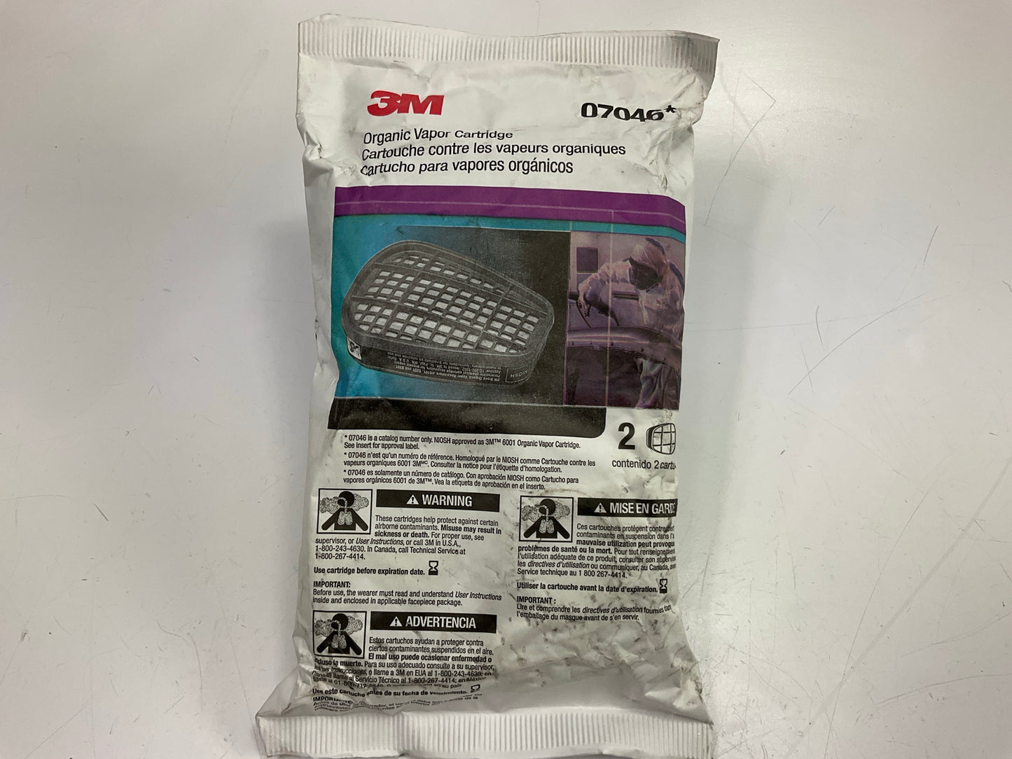 3M 07046 Organic Vapor Cartridge 6001 - 2 Pack (as Shown) Exp. 11/2027