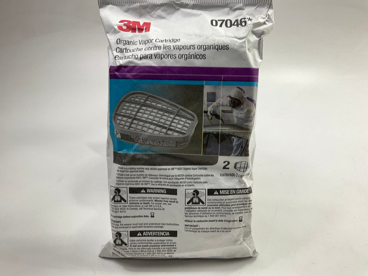 3M 07046 Organic Vapor Cartridge 6001 - 2 Pack (as Shown) Exp. 11/2028