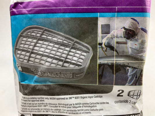 3M 07046 Organic Vapor Cartridge 6001 - 2 Pack (as Shown) Exp. 11/2028