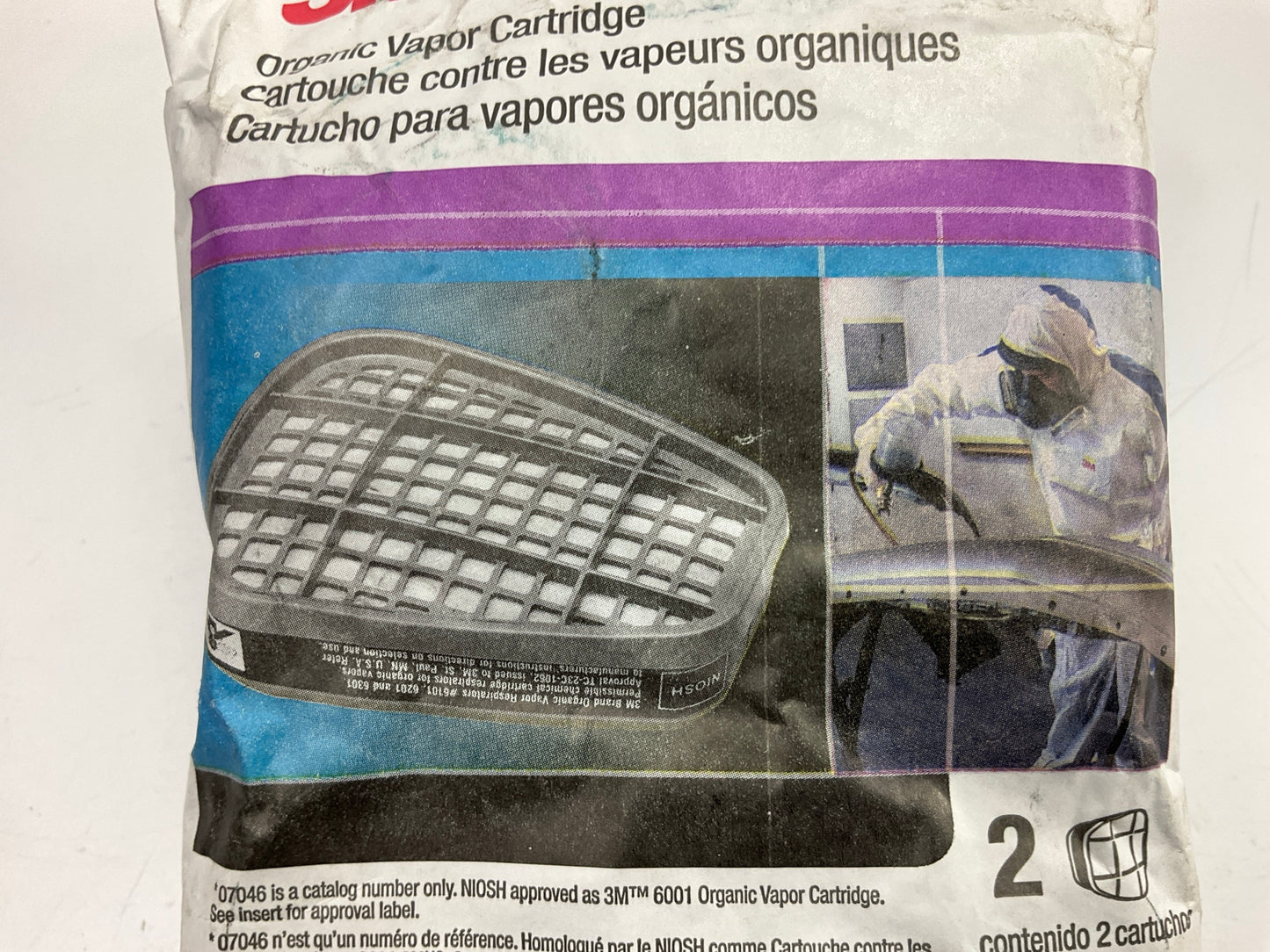 3M 07046 Organic Vapor Mask Cartridge 6001 - 2 Pack (as Shown) Exp. 02/2029