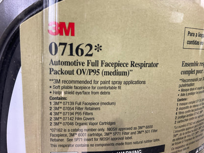 3M 07162 Full Facepiece Respirator Packout Organic Vapor/P95 Mask Medium 04/2029