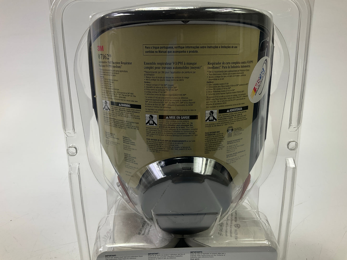 (2) 3M 07162 Full Facepiece Respirator Packout Organic Vapor/P95 Mask Medium