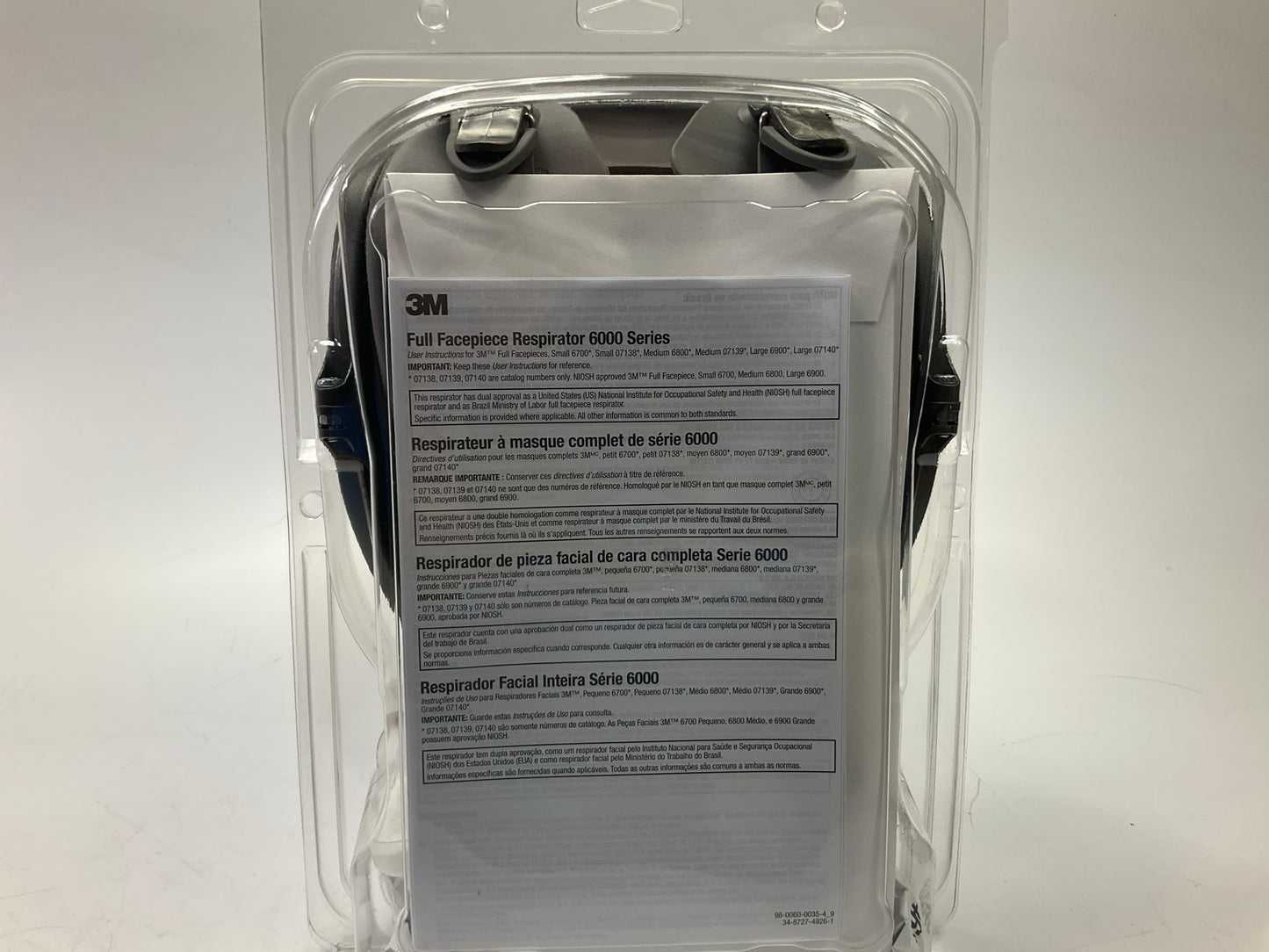 (2) 3M 07162 Full Facepiece Respirator Packout Organic Vapor/P95 Mask Medium