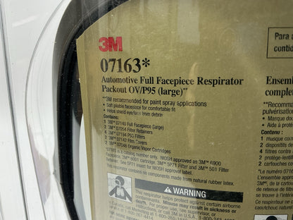 3M 07163 Full Facepiece Respirator Packout Organic Vapor P95, Large EXP 09/2029