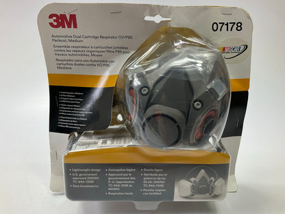 3M 07178 Automotive Paint Spray Respirator Mask, Medium OV/P95 Exp. 02/2026