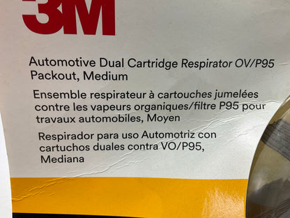 3M 07178 Automotive Paint Spray Respirator Mask, Medium OV/P95 Exp. 02/2026