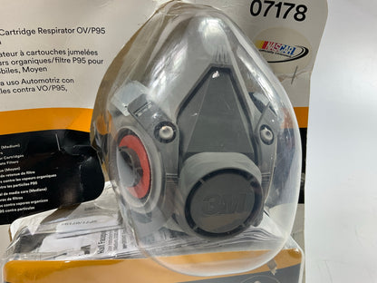 3M 07178 Automotive Paint Spray Respirator Mask, Medium OV/P95 Exp. 06/2026