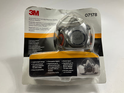 3M 07178 Automotive Paint Spray Respirator Mask, Medium OV/P95 Exp. 08/2029