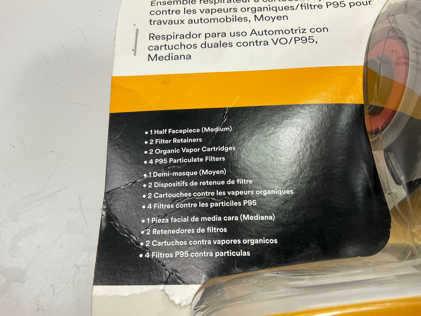 3M 07178 Automotive Paint Spray Respirator Mask, Medium OV/P95 Exp. 11/2025