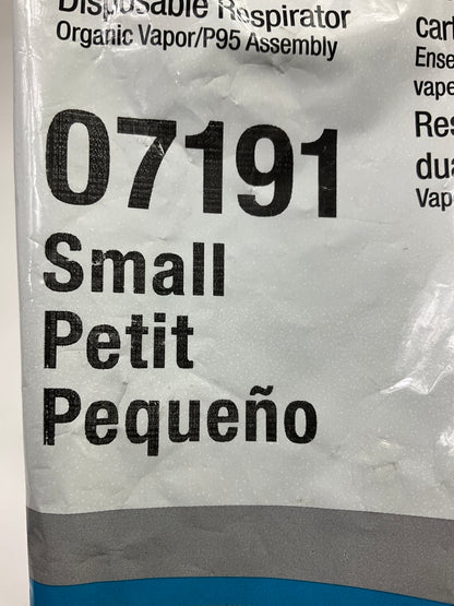 3M 07191 Dual Cartridge Respirator Assembly, Organic Vapor/P95 Small 02/2026 Exp