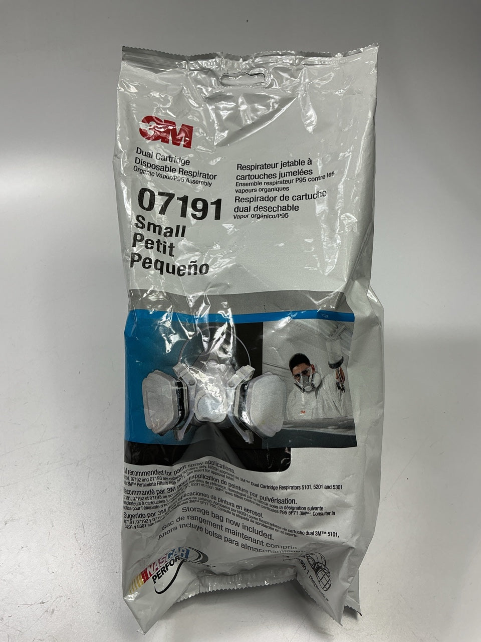 3M 07191 Dual Cartridge Respirator Assembly, Organic Vapor/P95, Small, 04/2026