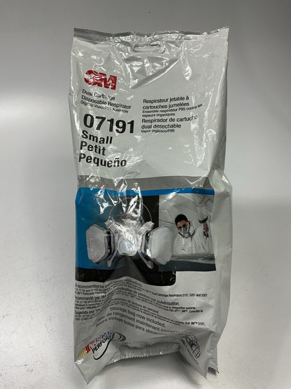 3M 07191 Dual Cartridge Respirator Assembly, Organic Vapor/P95, Small, 04/2026