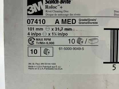 3M 07410 Scotch-Brite Roloc 4'' X 1.25'' Rivet Cleaning Disc, 10 / Pack