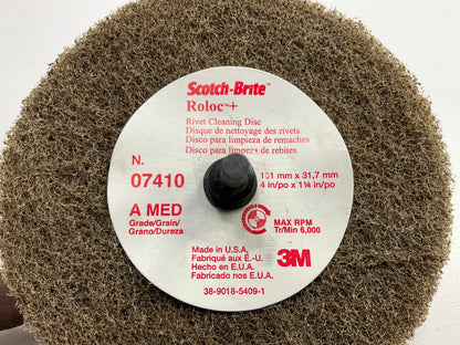3M 07410 Scotch-Brite Roloc 4'' X 1.25'' Rivet Cleaning Disc, 9 / Pack