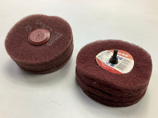 (3) 3M Scotch-Brite 07443 Roloc General Purpose Scuffing Wheel 4'' X1-1/8''