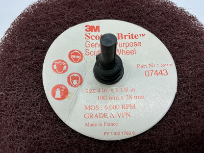 3M Scotch-Brite 07443 Roloc General Purpose Scuffing Wheel 4'' X1-1/8''