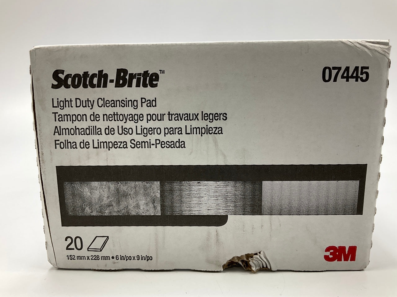 3M 07445 Scotch-Brite Light Cleansing Hand Pad 6 In X 9 In (20 Pads)