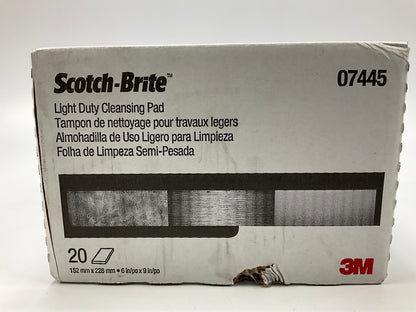 3M 07445 Scotch-Brite Light Cleansing Hand Pad 6 In X 9 In (20 Pads)