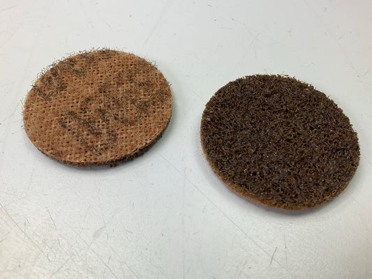 27 Total 3M 07453 Coarse Brown 2'' Hookit Scotch Brite Surface Conditioning Disc