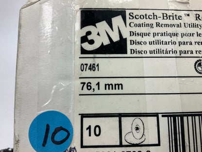 (12) 3M 07461 Scotch-brite Roloc Coating Rust & Paint Removal 3'' Inch Tr